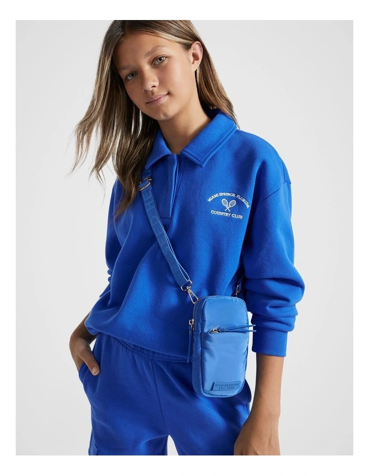 Padded Crossbody Sling in Cobalt