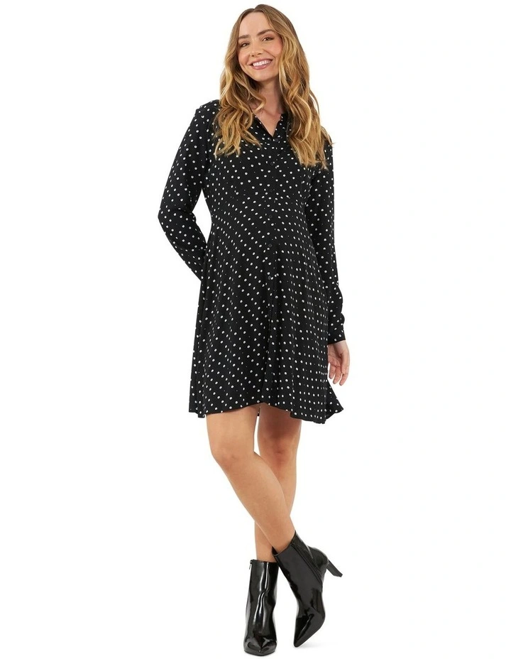 Fifi Shirt Dress in Black