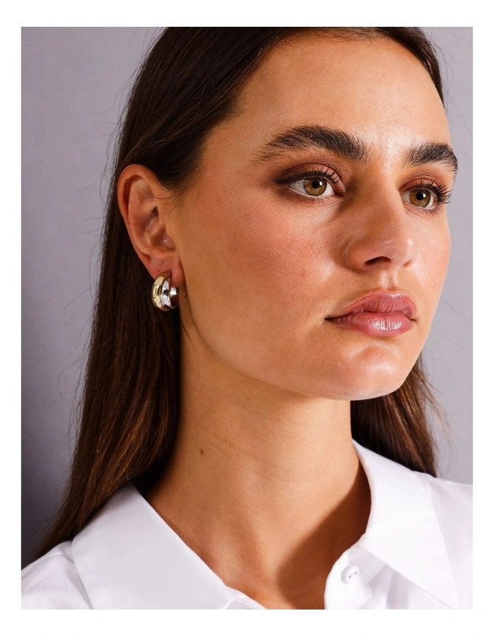 Trinity Hoop Earring in Gold/Silver