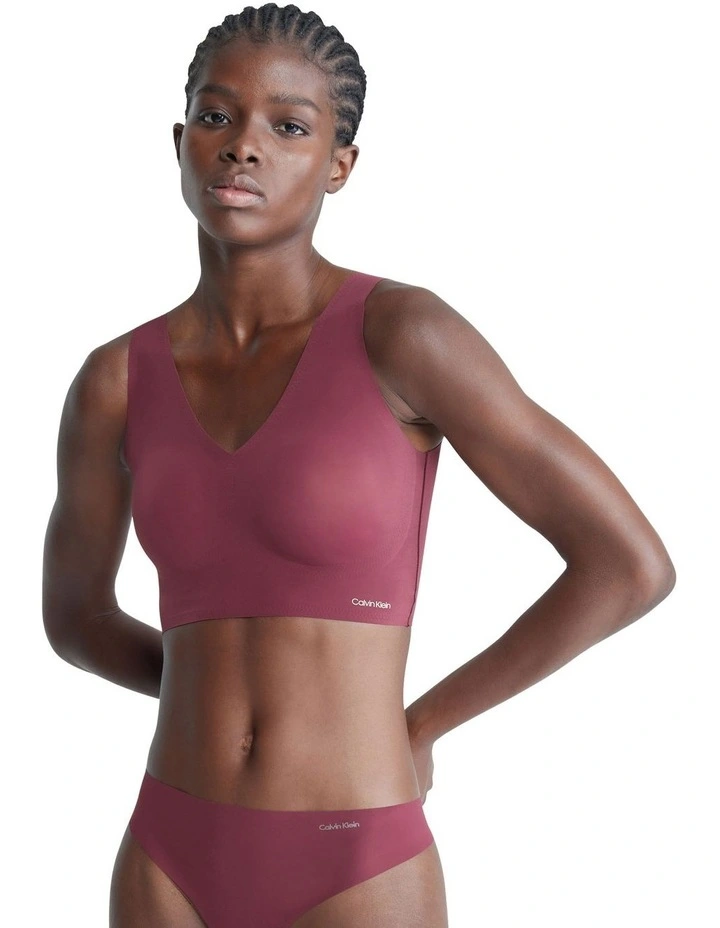 Invisibles Comfort Lightly Lined V Neck Bralette in Plum