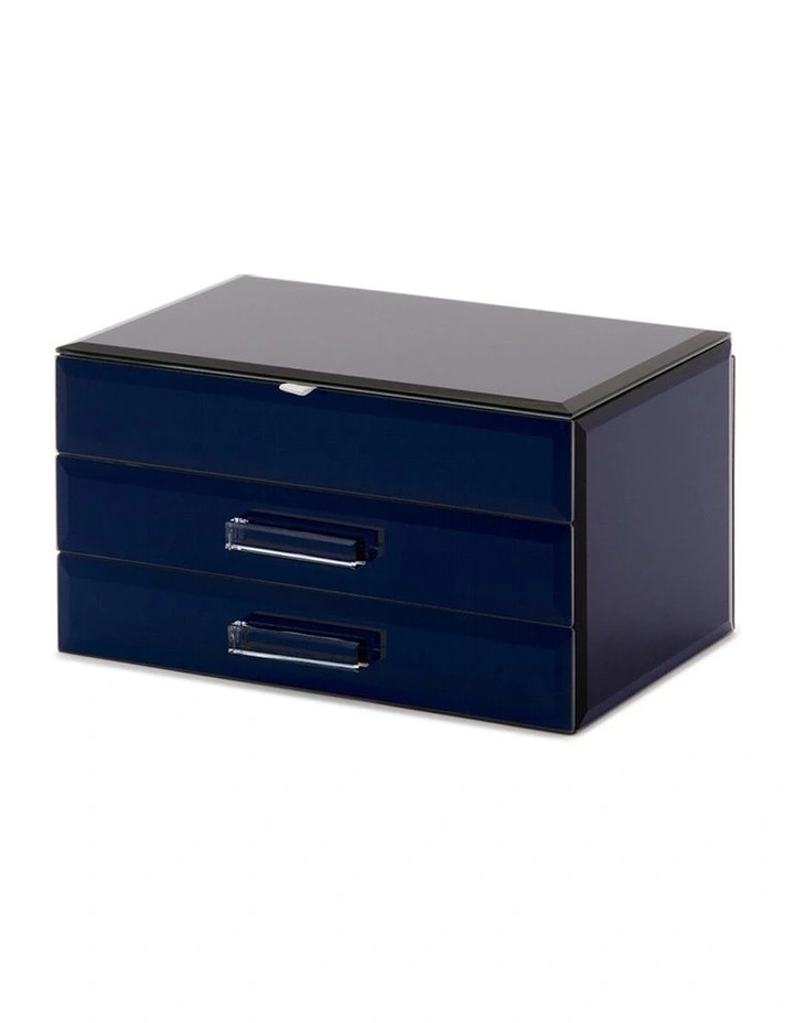 Gabriella Mirrored Jewelry Box Medium in Navy