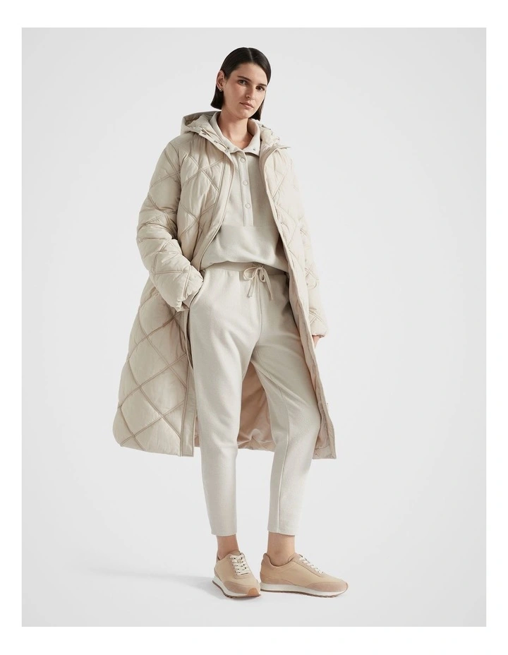 Snap Side Puffer Jacket in Oat