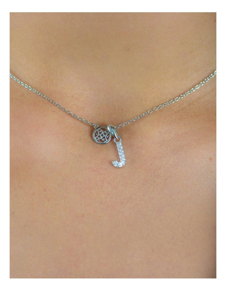 Luxury Letters J Initial Pendant Silver