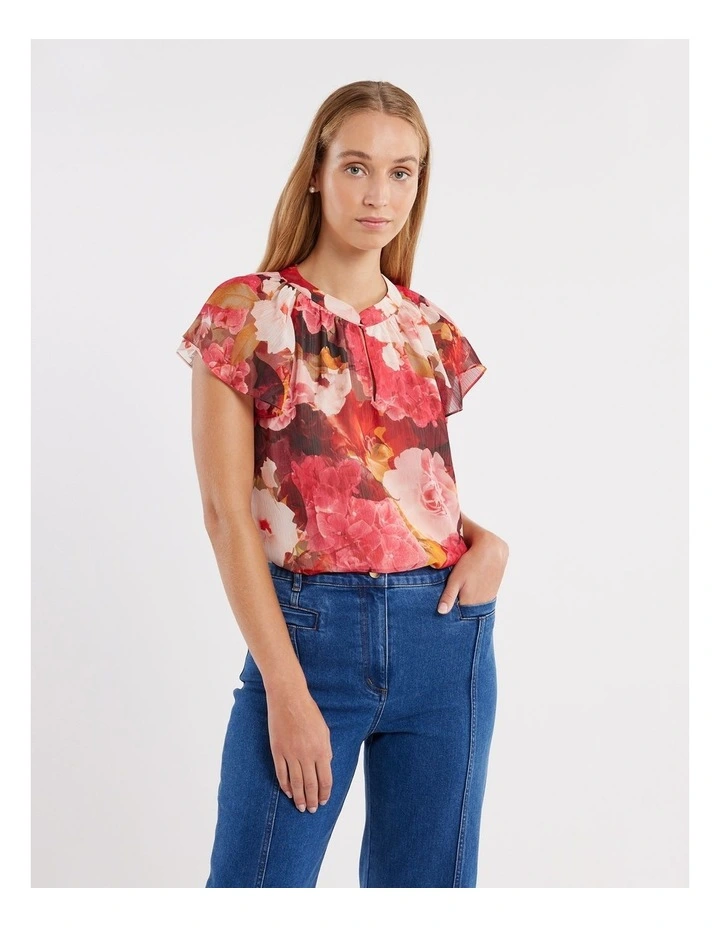 Canvas Bloom Blouse in Red