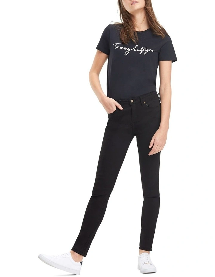 Heritage Crew Neck Graphic Tee in Black