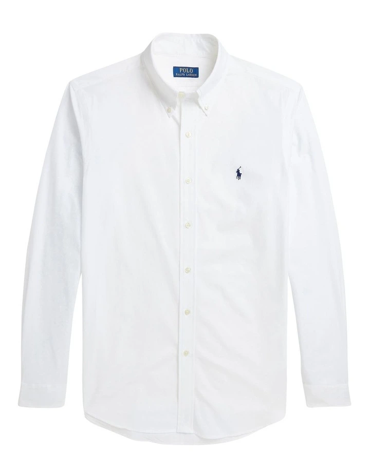 Classic Fit Stretch Poplin Shirt in White