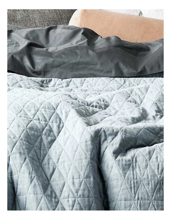 Chambray Quilted Bedlinen Collection Bluestone