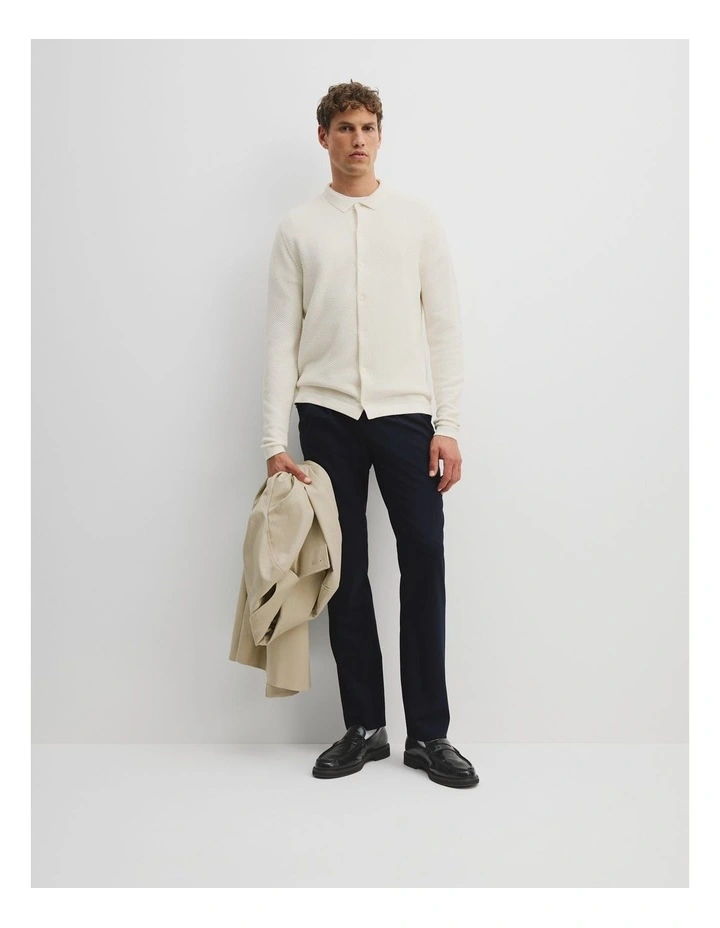 Cotton Silk Knit Shirt in White