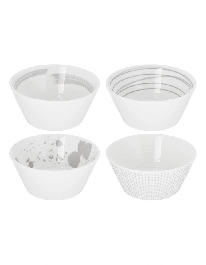 Pacific 11cm Assorted Set of 4 Bowls Stone