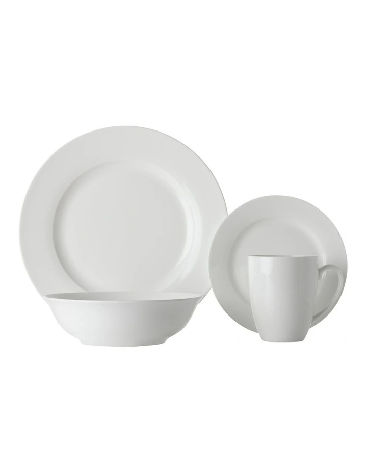 Basics Soho Rim 16 Piece Dinner Set in White