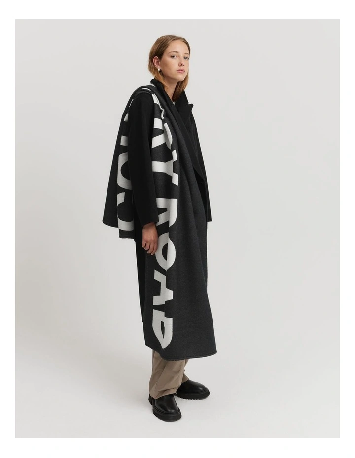Branded Logo Scarf in Black