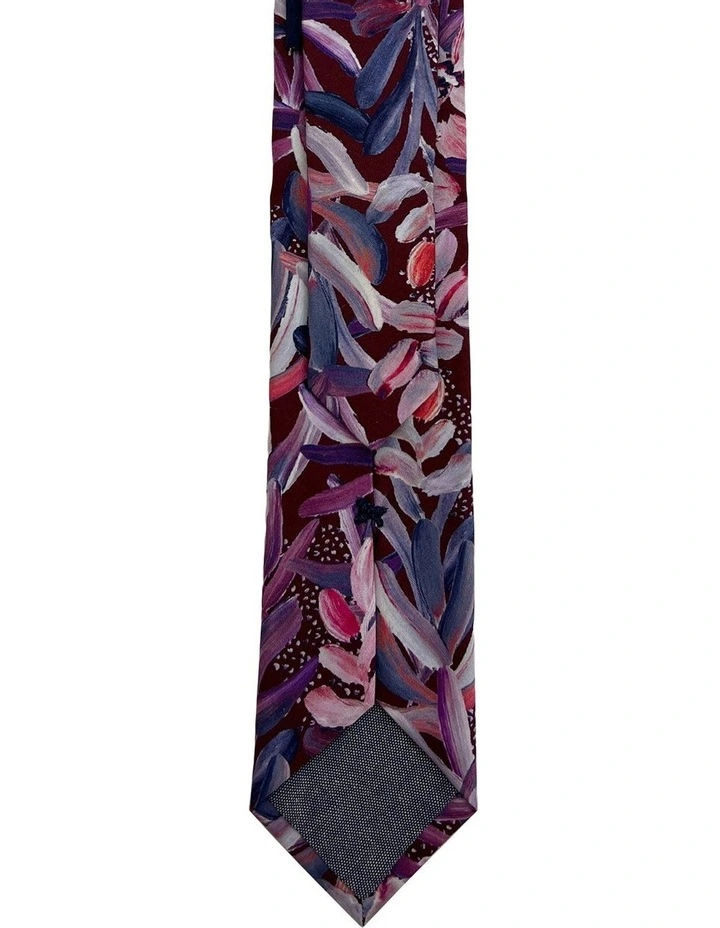 Protea Cotton Tie in Burgundy