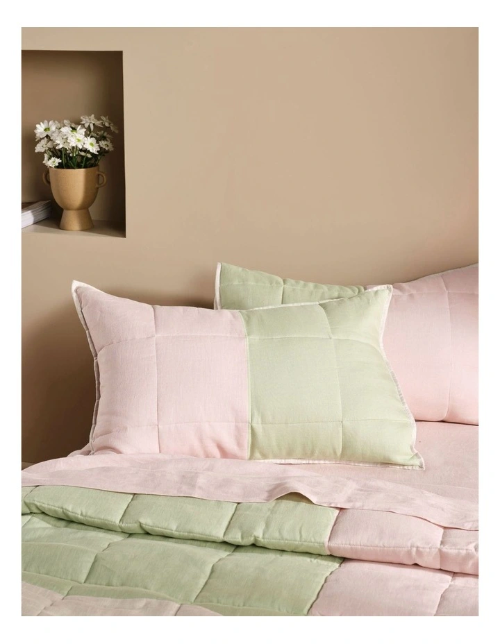 Nimes Patchwork Standard Sham Set in Rose