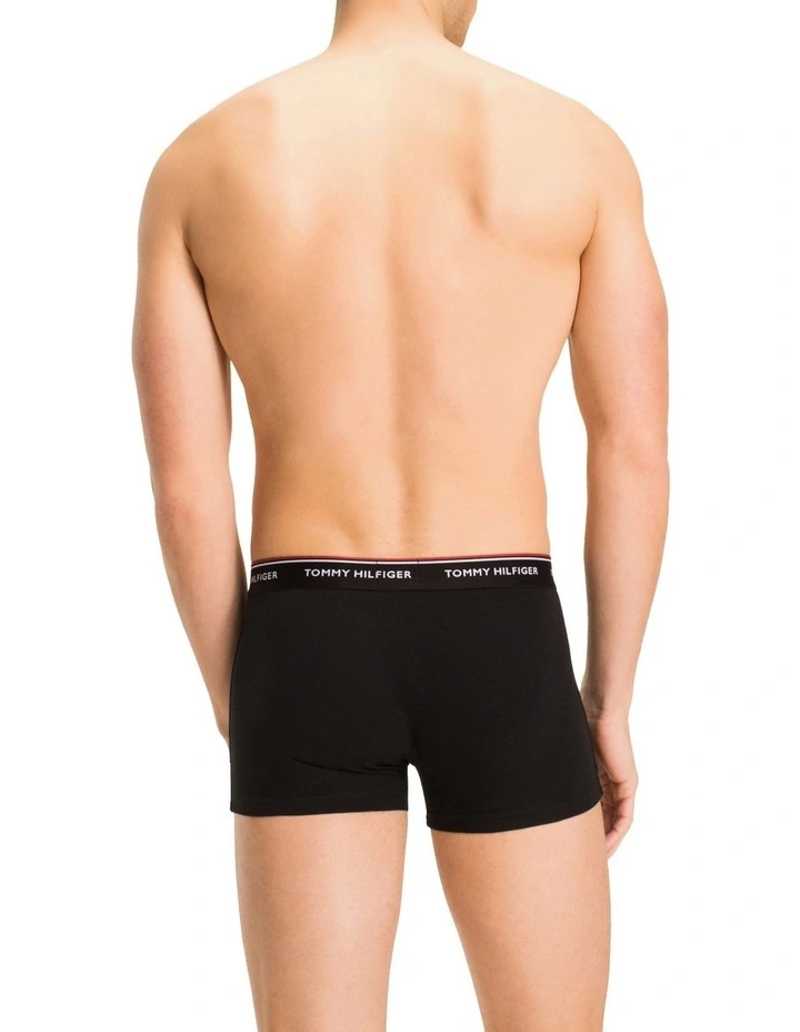 3-Pack Stretch Cotton Trunks in Black