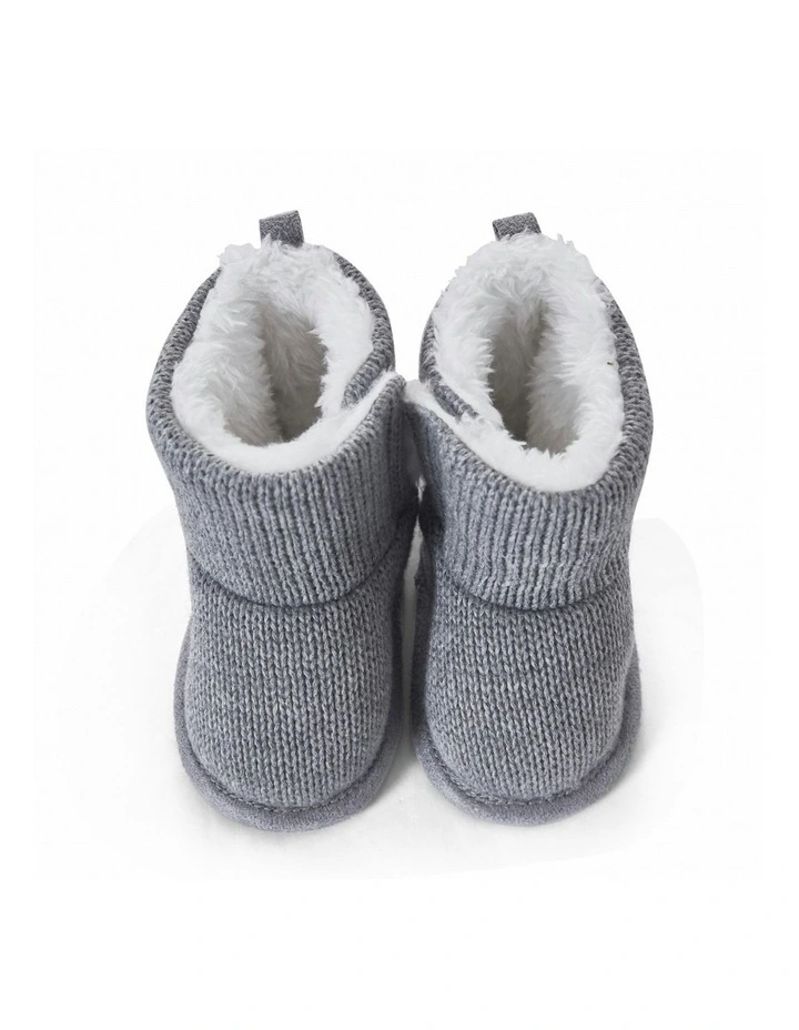 Knitted Dino Boot in Grey