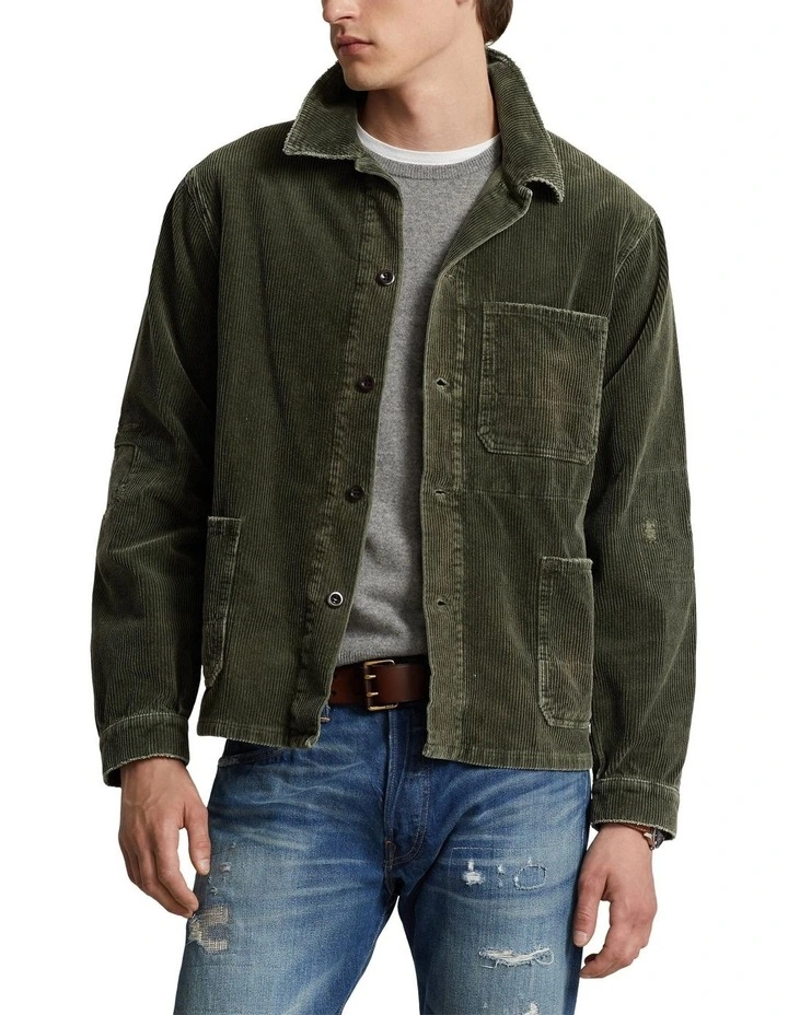 Corduroy Utility Jacket in Green