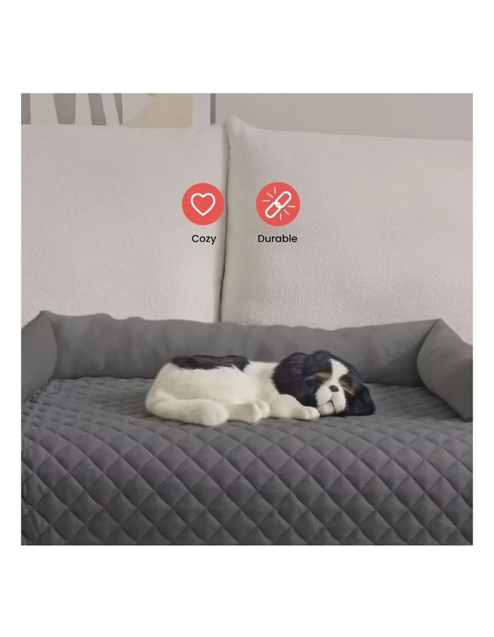 Pet Sofa Cover with Bolster Large Size in Grey
