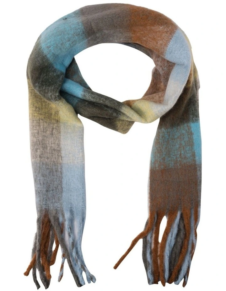Multicolor Check Scarf in Multi