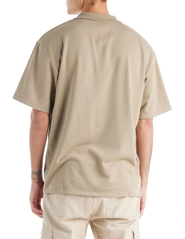 Haven Short Sleeve Polo in Taupe