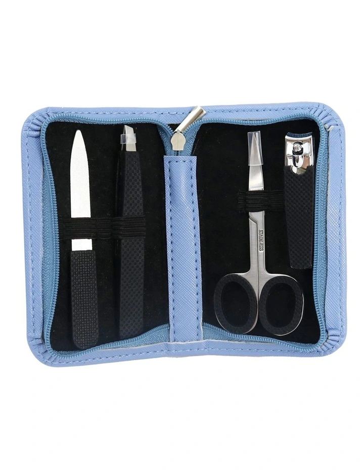 Pastel Zipper Manicure Set in Cornflower Blue