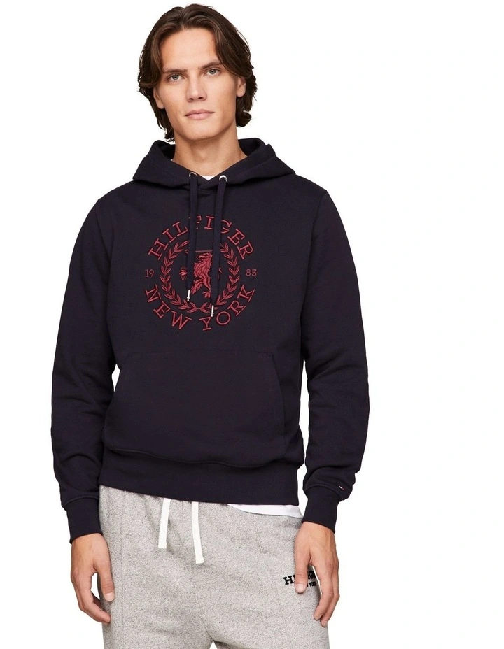 Big Icon Crest Hoodie in Navy