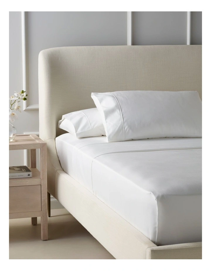 Finest Cotton 1000TC Sheet Set Super King Size in White