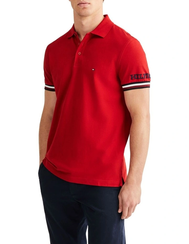 Hilfiger Monotype Slim Fit Polo in Red