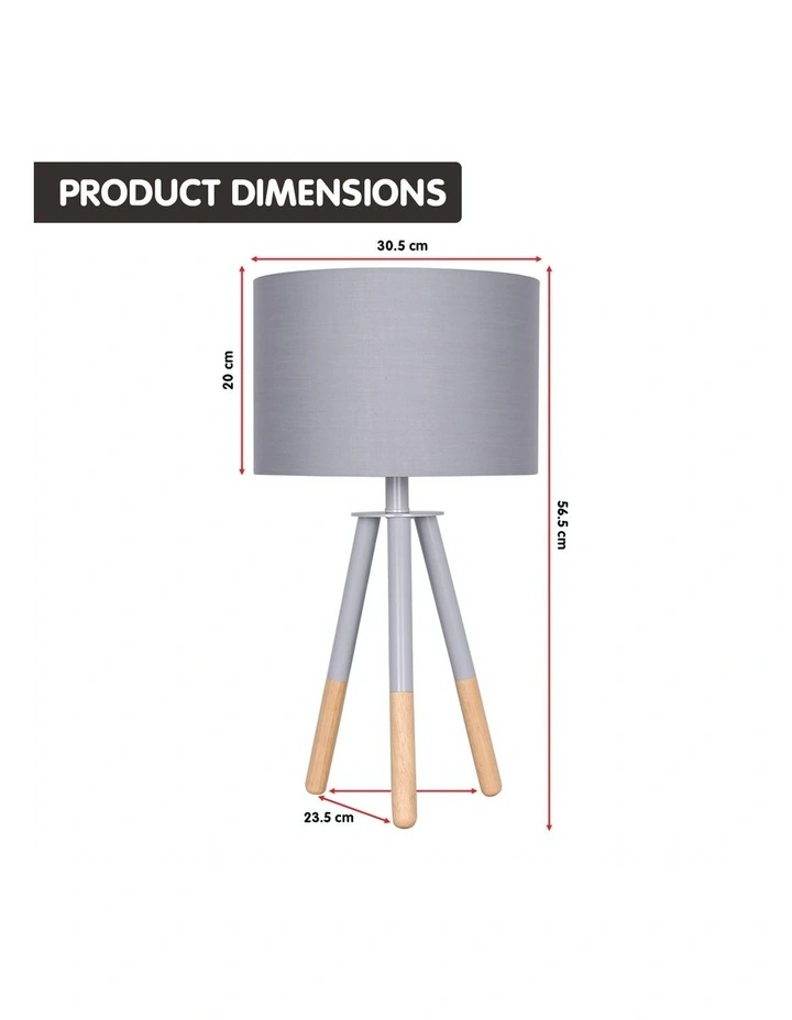 Nordic Minimalist Tripod Desk Lamp Metal and Wood