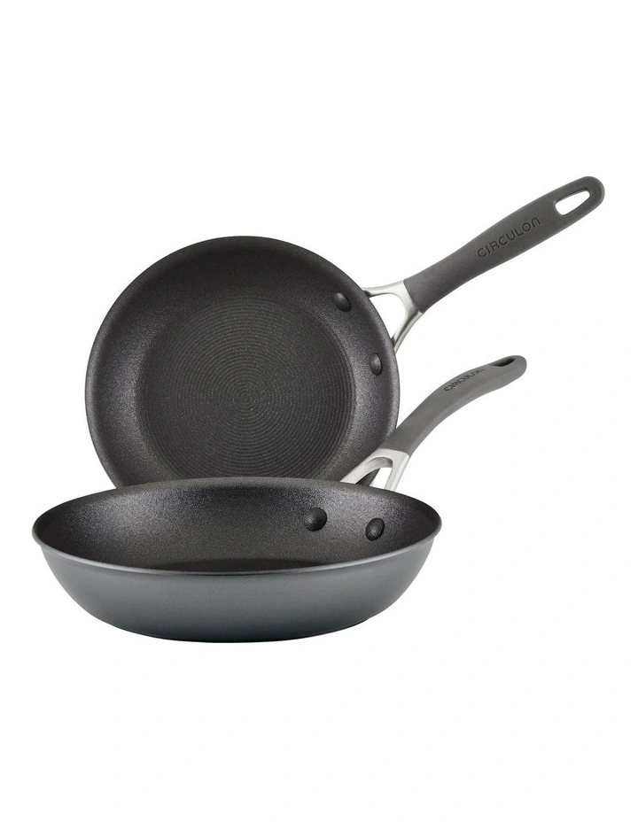 ScratchDefense A1 Nonstick Induction Frypan Twin Pack 21.5/25.4cm in Grey