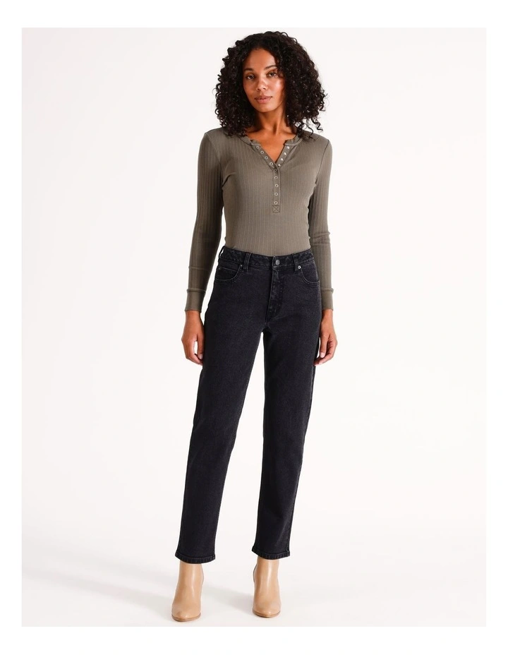 Organic Blend Straight Jean in Black