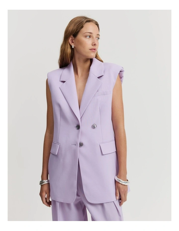 Wool Single-Breasted Vest in Lilac