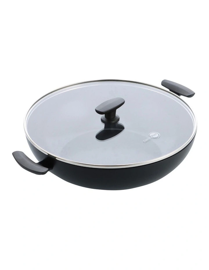 Smartshape Covered Wok 32cm 5.43L with 2 Side Handles in Black