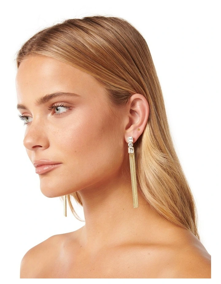 Signature Laurie Tassel Stone Earrings in Gold