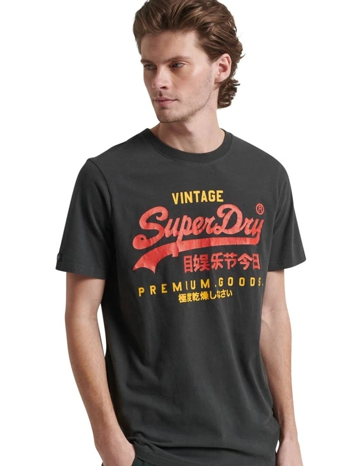 Classic Vintage Logo Heritage T-shirt in Washed Black