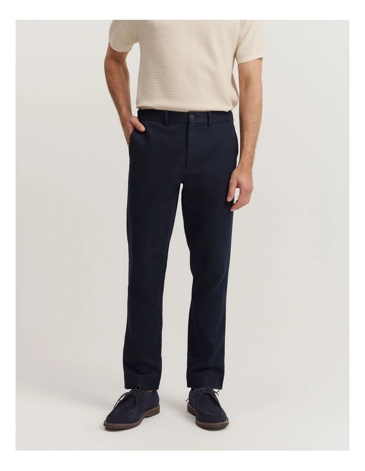 Cotton Linen Pant in Ink