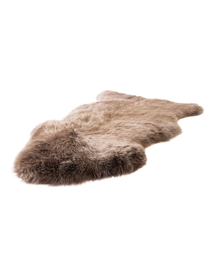 Long Wool Sheepskin Rug Single in Mocha