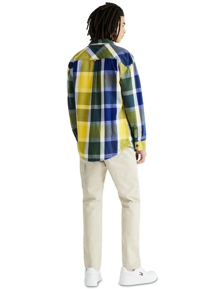 Twill Check Overshirt in Yellow