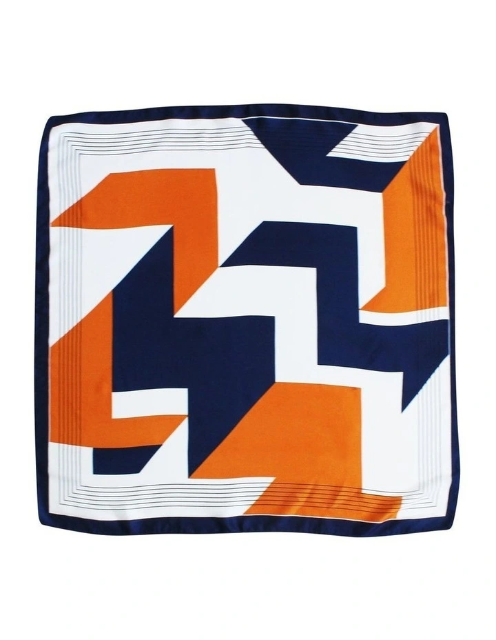 Anessa Hair Scarf in Orange and Navy