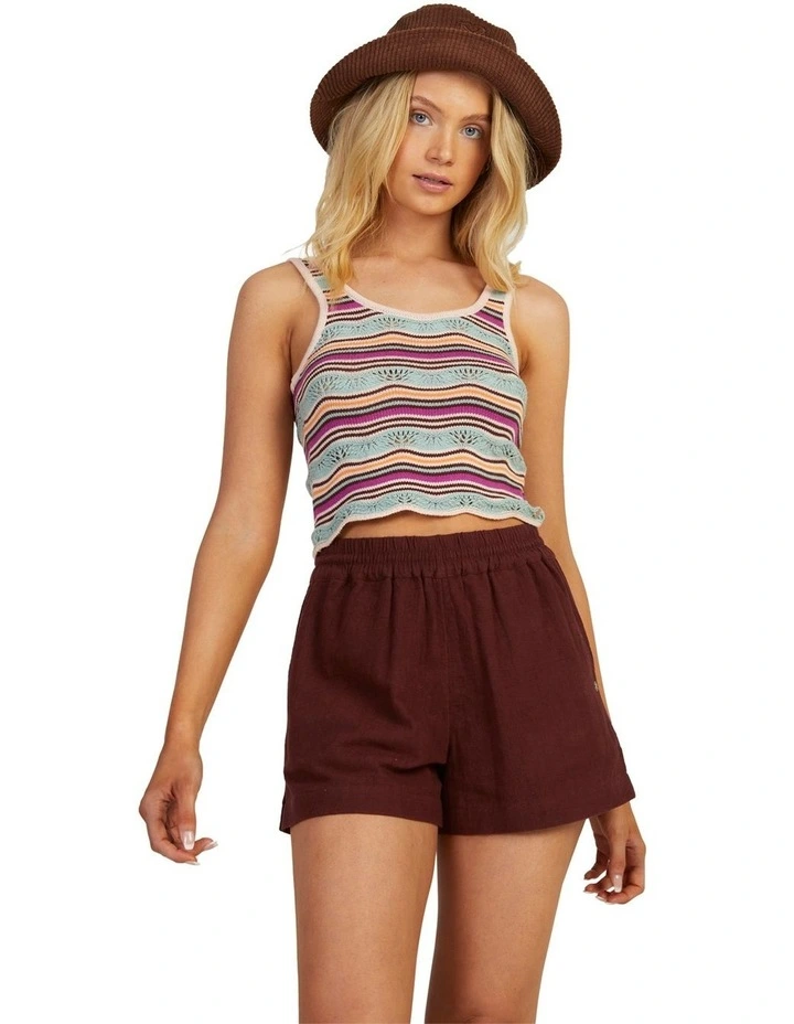 Sailing Flow Knitted Vest Top in Orange