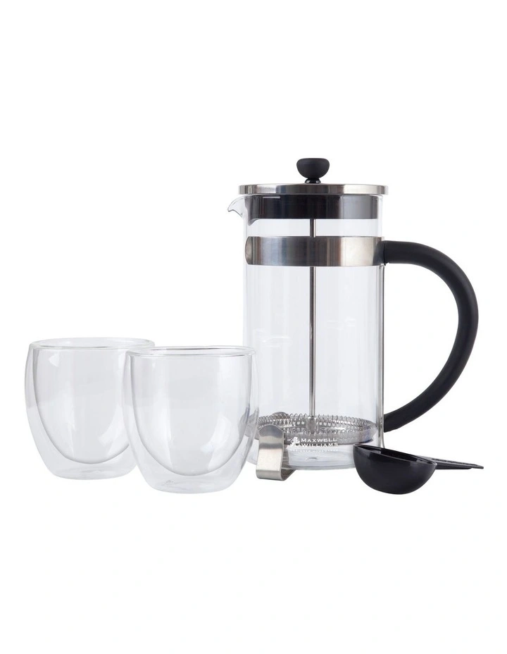 Blend Plunger 1L With 2 Glasses Gift Boxed in Clear