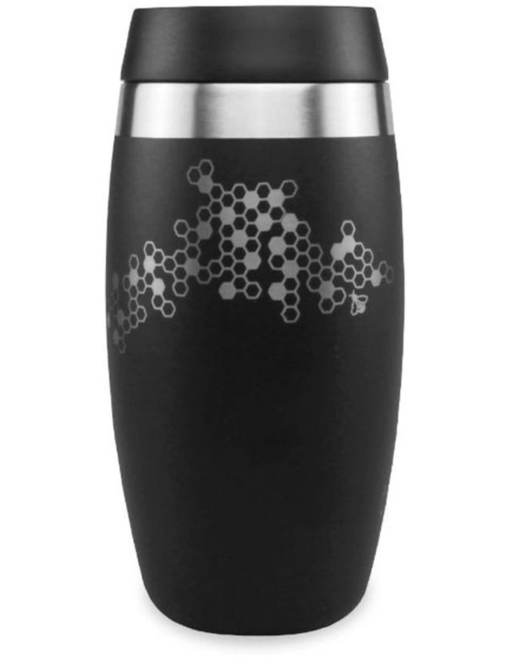 Black Tumbler With Etched Bees
