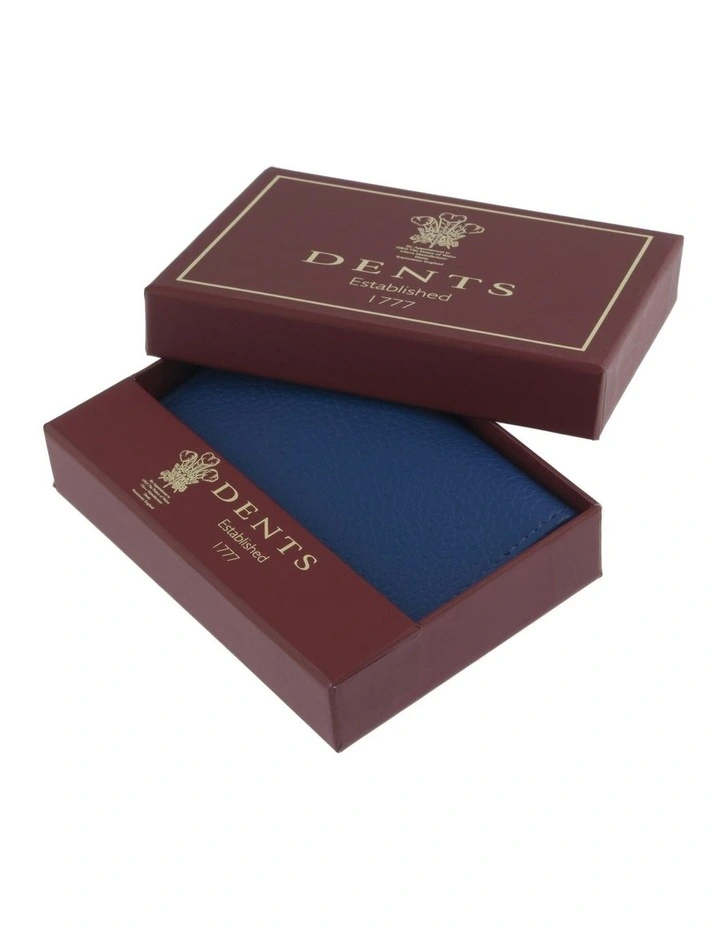 Beauley RFID-Blocking Pebble Grain Leather Credit Card Holder in Royal