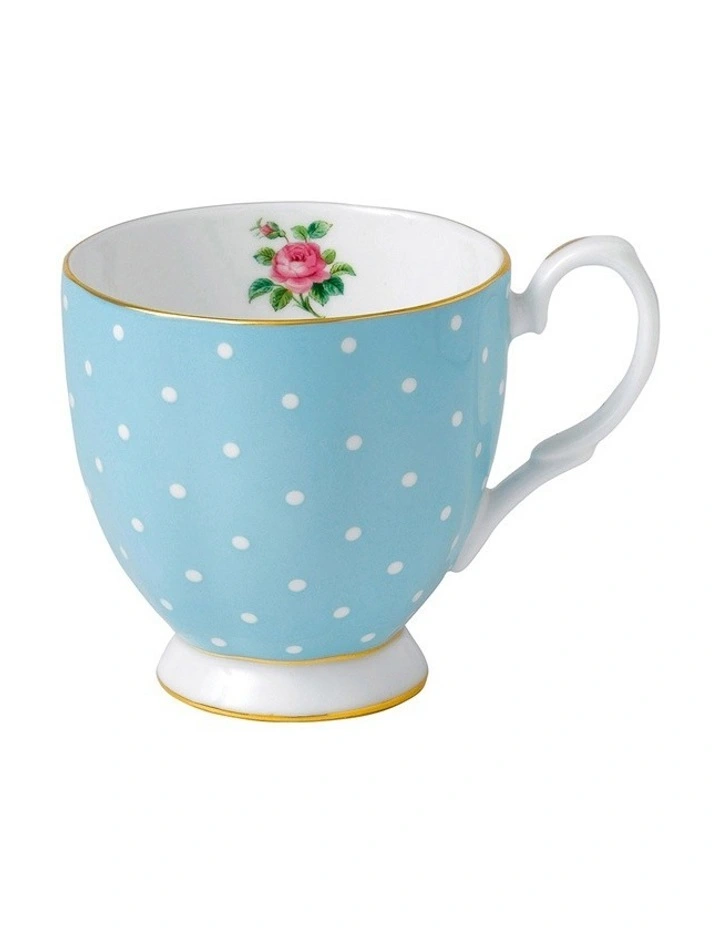 Polka Blue 300ml Vintage Mug Light Blue