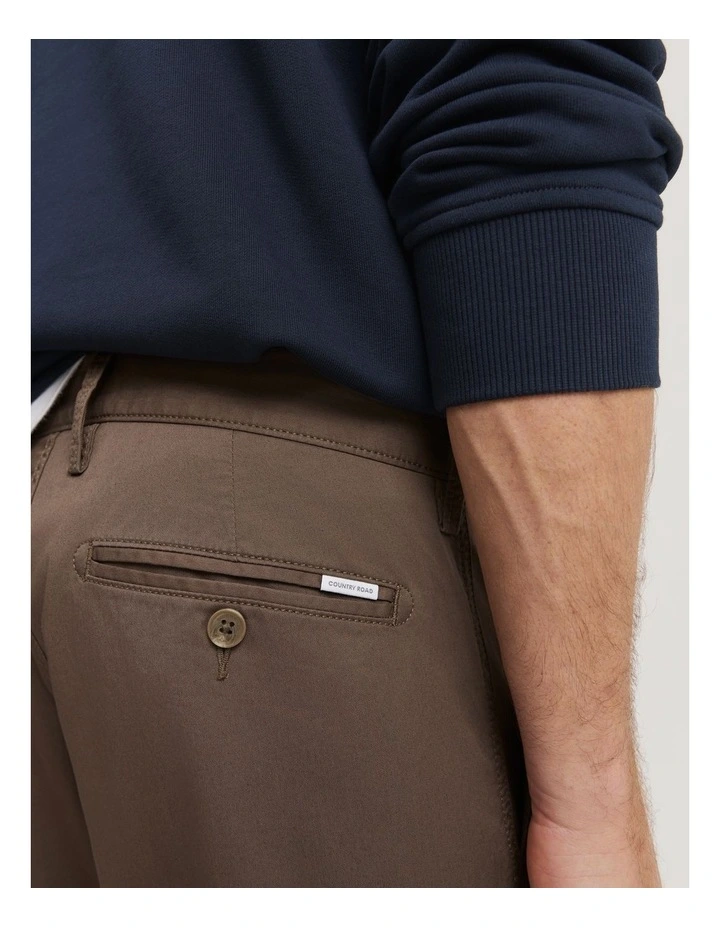 Verified Australian Cotton Stretch Chino Short in Cappuccino