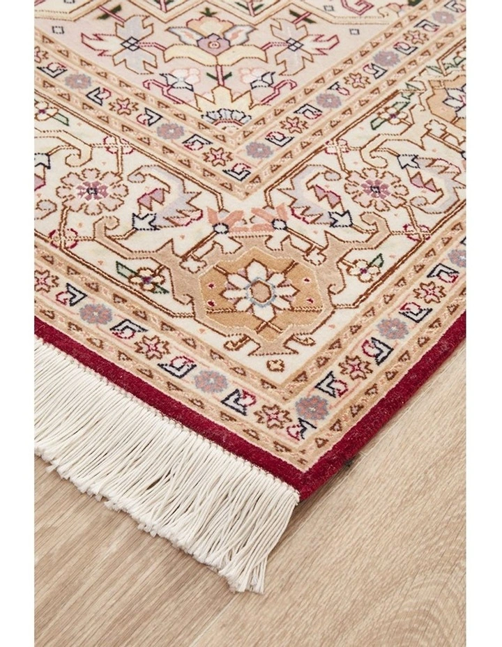 Persian Hand Knot Fine Raj Tabriz Red Rug 201X147cm