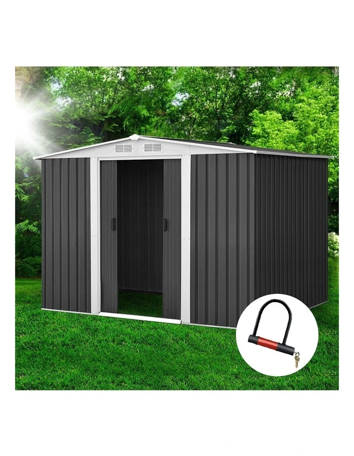 Metal Garden Shed 2.58x2.07m in Grey