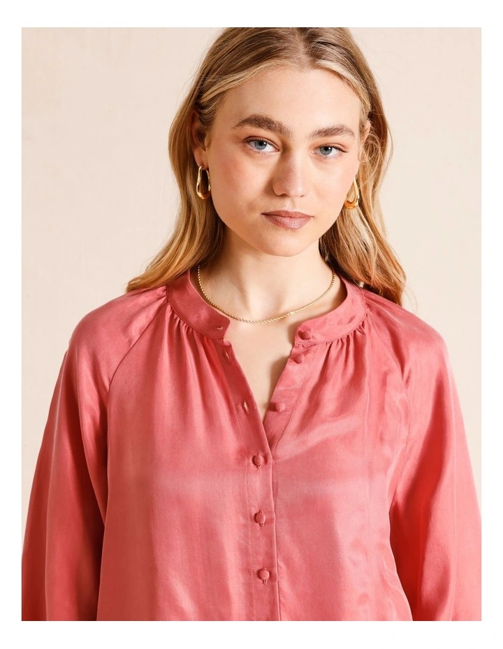 Cupro Soft Blouse in Rose