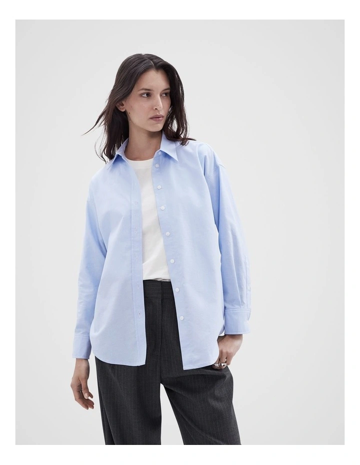 Oxford Relaxed Shirt in Smoke Blue