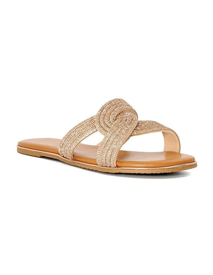 Lovey Flat Sandal in Rose Gold