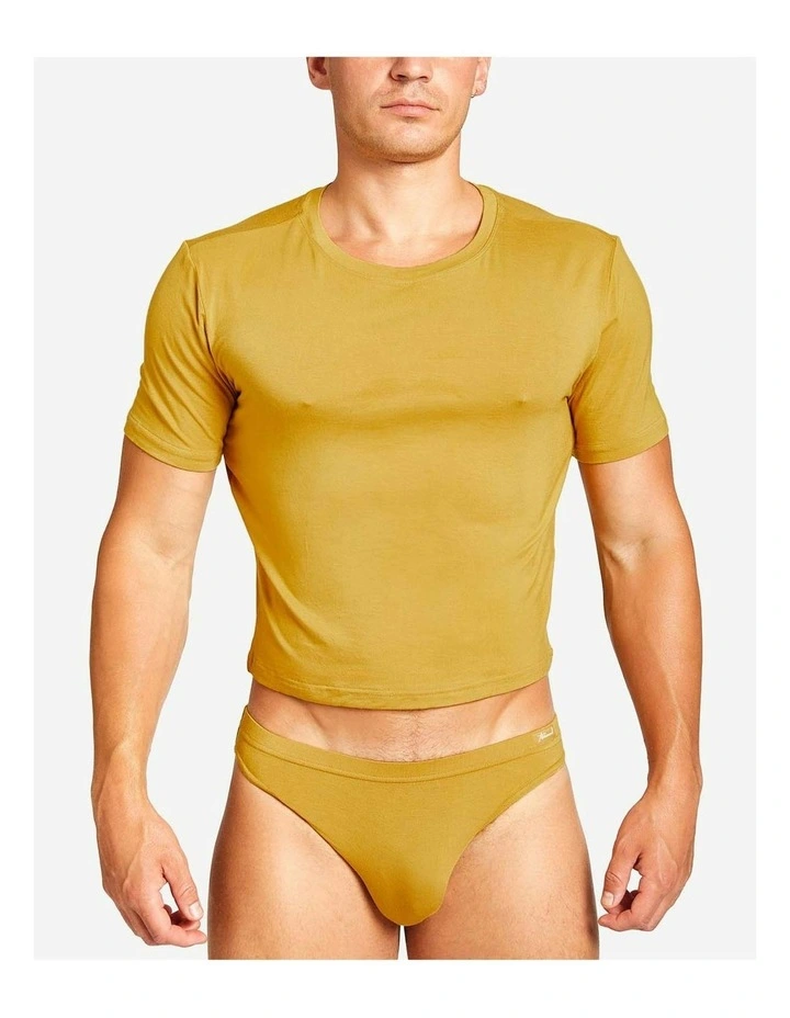 Body Bamboo Crop Tee in Gold